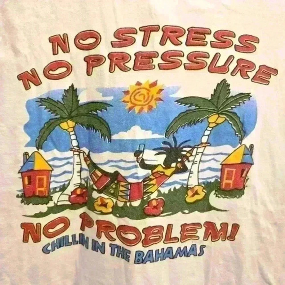 Vintage Limited Edition Thriller Banana design Bahamas White Shirt,Size M - Picture 3 of 3